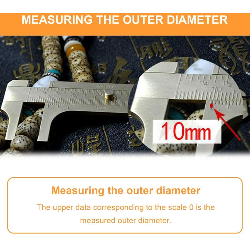 Vernier Caliper,Mini Vernier Caliper,Brass Vernier Caliper,Double Scale Vernier Caliper,For Precision Outside V1188-MS-227-1194