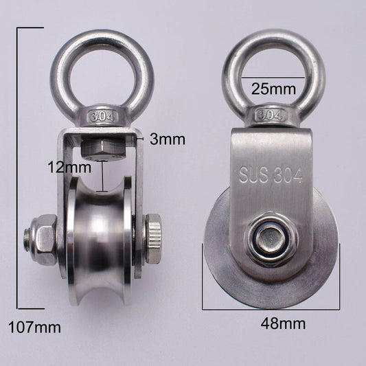 304 Stainless Steel ROpe Pulley Block, Max Load 200Kg V1188-MS-227-1199