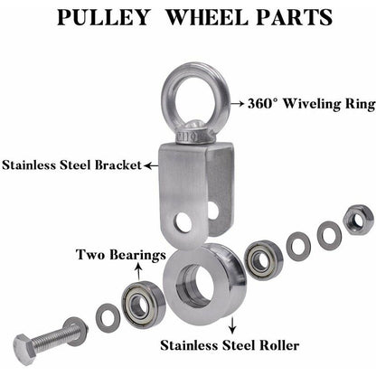 304 Stainless Steel ROpe Pulley Block, Max Load 200Kg V1188-MS-227-1199