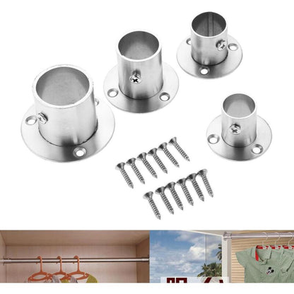 2 Pack Stainless Steel Closet ROd Brackets With Flange V1188-MS-227-1204