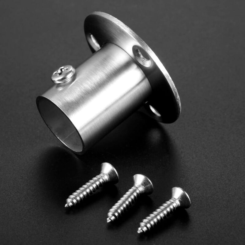 2 Pack Stainless Steel Closet ROd Brackets With Flange V1188-MS-227-1204