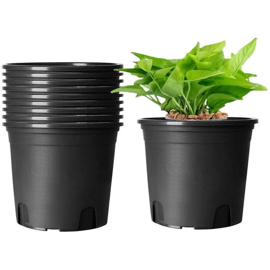 10 pcs Plastic Flower Pots, 16Cm Thicken Plant Pots Plant Container Indoor Gardening Pot (Black) V1188-MS-227-1207