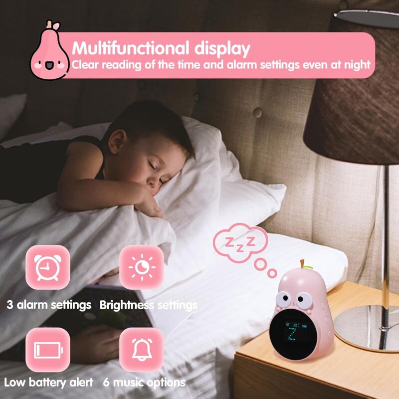 Kids Alarm Clock Light Cute Bulb Creative Bedside Lamp Night Light Programmable Snooze Wake Up Alarm Clock V1188-MS-227-1212