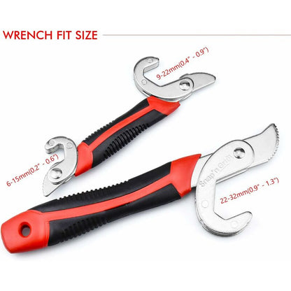 2 pcs Adjustable Wrench Set, Adjustable Wrench, Snap Grip Universal Wrench, Multifunctional Nut Wrench, V1188-MS-227-1216