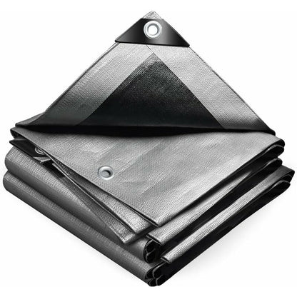 Heavy Duty Waterproof Polyethylene Tarpaulin 160G/M2 Grey And Black 3X4M V1188-MS-227-1221