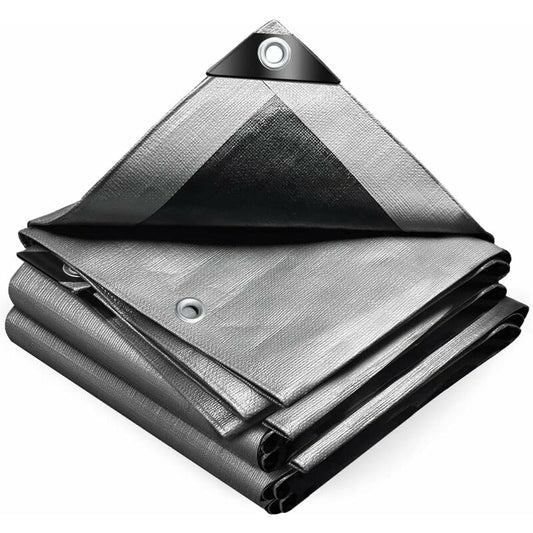 Heavy Duty Waterproof Polyethylene Tarpaulin 160G/M2 Grey And Black 3X4M V1188-MS-227-1221