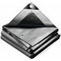Heavy Duty Waterproof Polyethylene Tarpaulin 160G/M2 Grey And Black 3X4M V1188-MS-227-1221