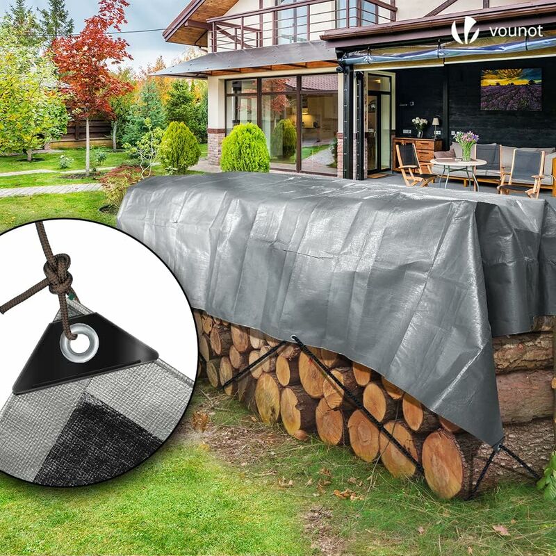 Heavy Duty Waterproof Polyethylene Tarpaulin 160G/M2 Grey And Black 3X4M V1188-MS-227-1221
