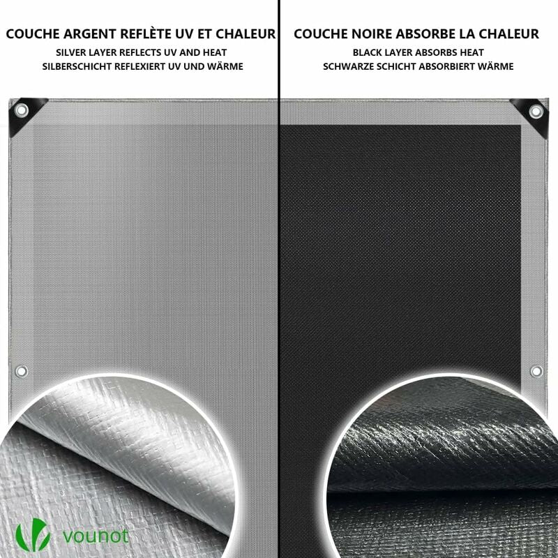 Heavy Duty Waterproof Polyethylene Tarpaulin 160G/M2 Grey And Black 3X4M V1188-MS-227-1221
