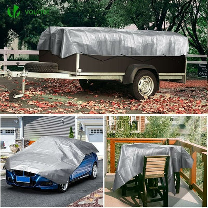 Heavy Duty Waterproof Polyethylene Tarpaulin 160G/M2 Grey And Black 3X4M V1188-MS-227-1221