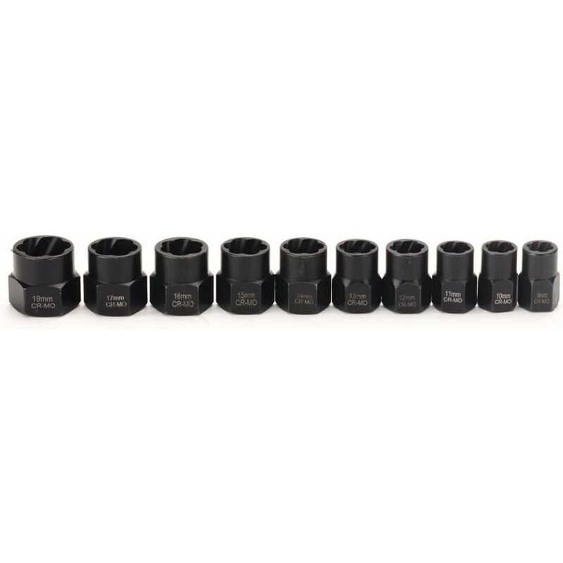 11 pcs 9.5Mm Impact Bolt Extractor Tool Set With Toolbox V1188-MS-227-1225
