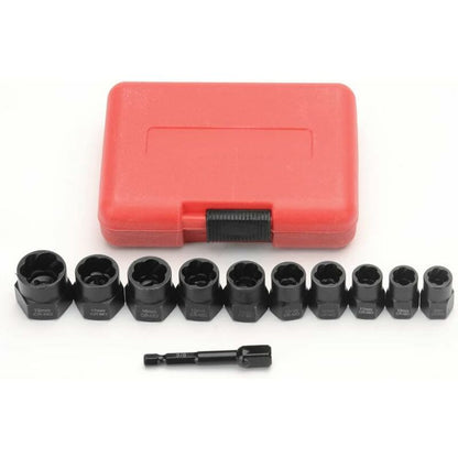 11 pcs 9.5Mm Impact Bolt Extractor Tool Set With Toolbox V1188-MS-227-1225