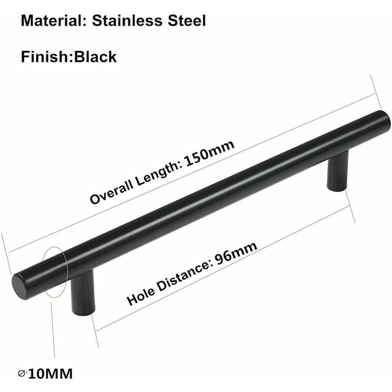 20 pcs Black Furniture Handle Black Kitchen Cabinet Handle T Handles Black Drawer Cupboard Handles V1188-MS-227-1226
