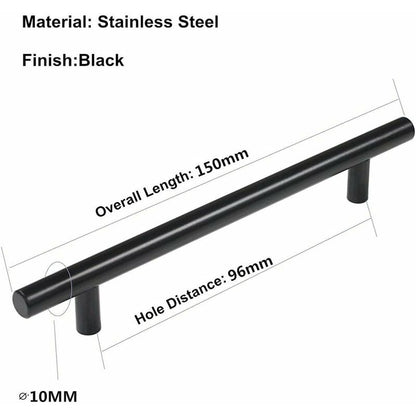 20 pcs Black Furniture Handle Black Kitchen Cabinet Handle T Handles Black Drawer Cupboard Handles V1188-MS-227-1226