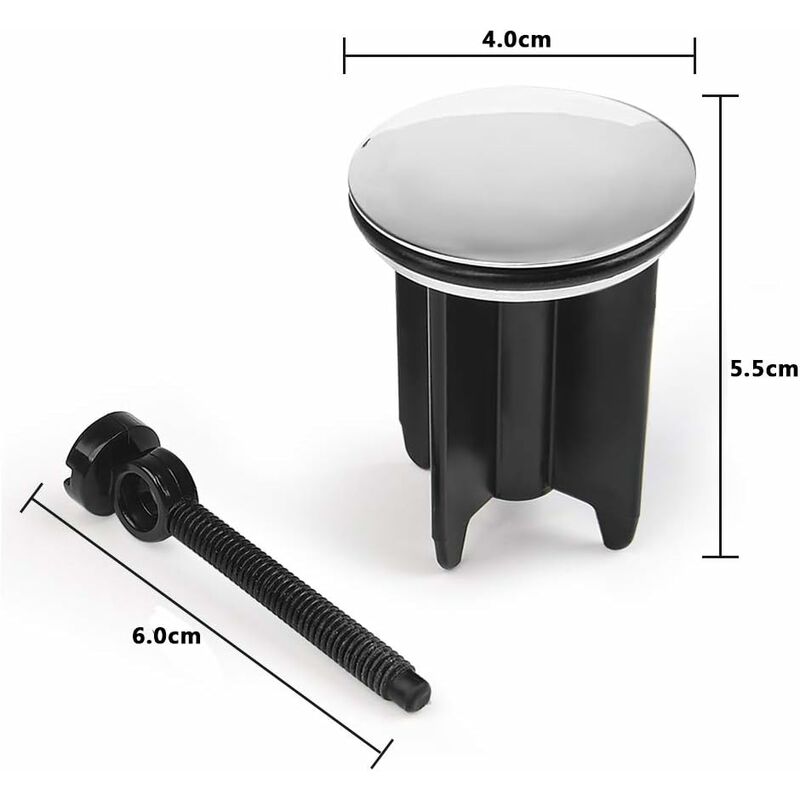 Ersandy Sink Plug 40Mm Height Adjustable For Bathroom, Universal Aluminum Alloy Sink Plug - Black V1188-MS-227-1231