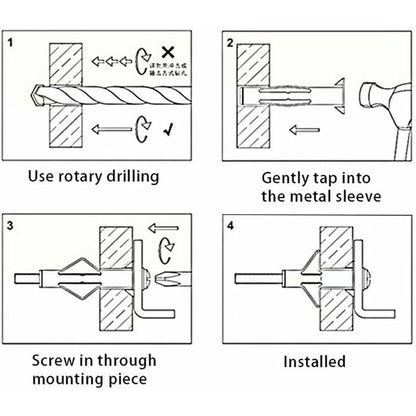 150 Pieces Plasterboard Anchors, Plasterboard Anchors With Screws, Plasterboard Wall Fixings, Hollow Wall V1188-MS-227-1233