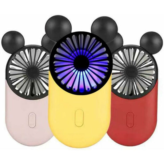 Cute Mini Personal Fan, 3 Adjustable Speeds, Portable Stand, For Indoor Outdoor Activities, 3 Pack Cute Mouse V1188-MS-227-1234
