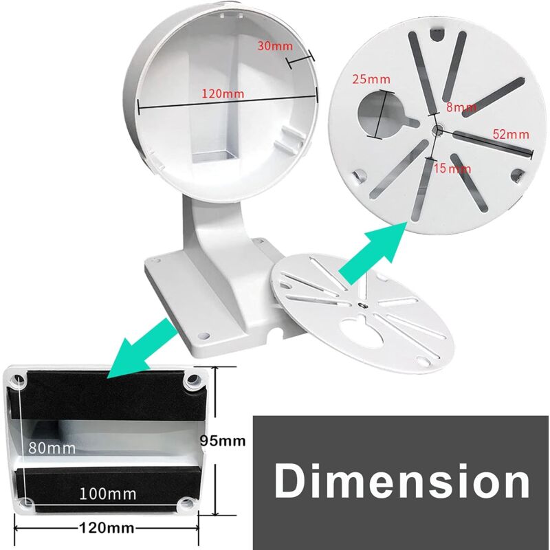 Security Camera Junction Box Bracket,Cable Management Enclosure Compatible With Metal Dome Cameras,Strong V1188-MS-227-1237