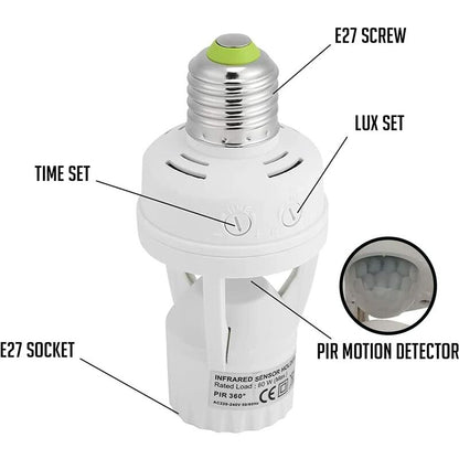 Pir Motion Sensor Light Bulbs With E27 Base For Indoor Use With Time And Light Setting V1188-MS-227-1238