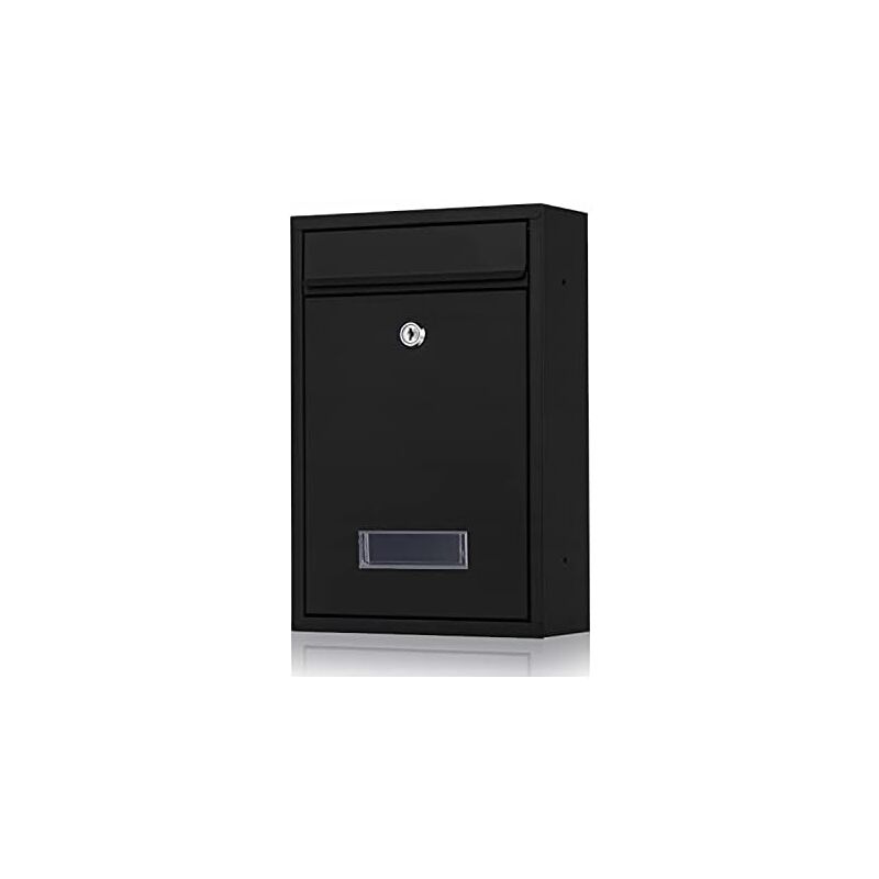 Galvanized Steel Mailbox With Key And Name Plate (Black) V1188-MS-227-1240