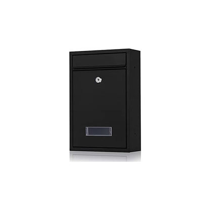 Galvanized Steel Mailbox With Key And Name Plate (Black) V1188-MS-227-1240