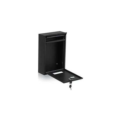 Galvanized Steel Mailbox With Key And Name Plate (Black) V1188-MS-227-1240
