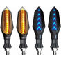 4 pcs 12V Universal Motorcycle Turn Signal Indicator Amber Light Dual Color 17 LED Blue Amber Lamp V1188-MS-227-1244