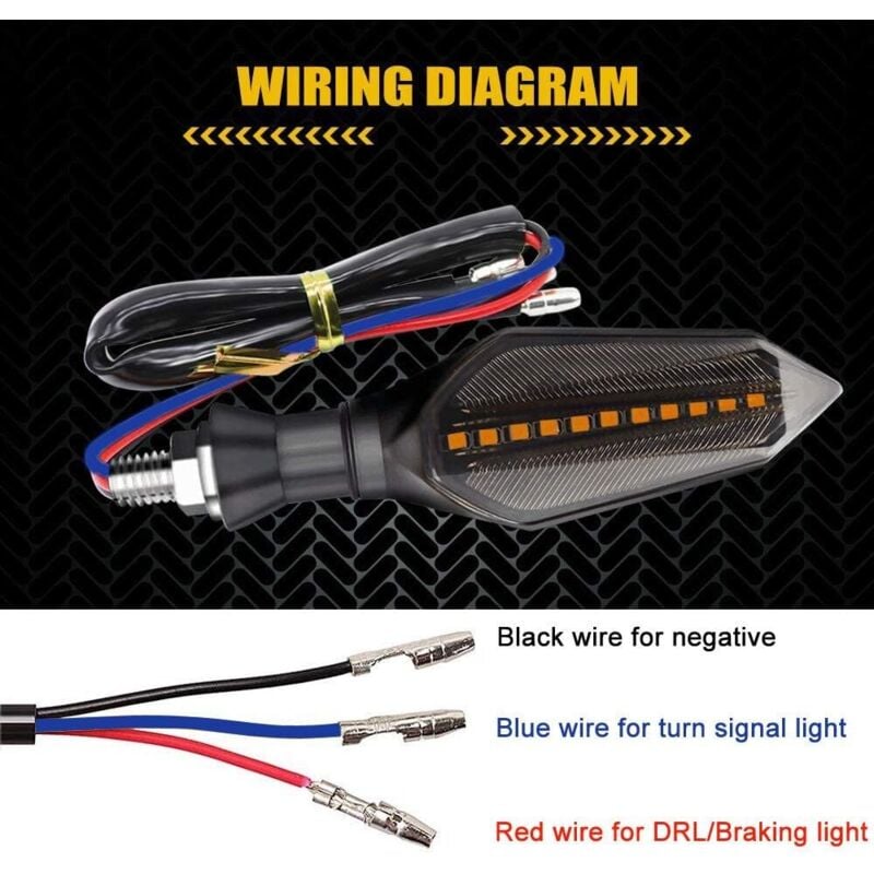 4 pcs 12V Universal Motorcycle Turn Signal Indicator Amber Light Dual Color 17 LED Blue Amber Lamp V1188-MS-227-1244