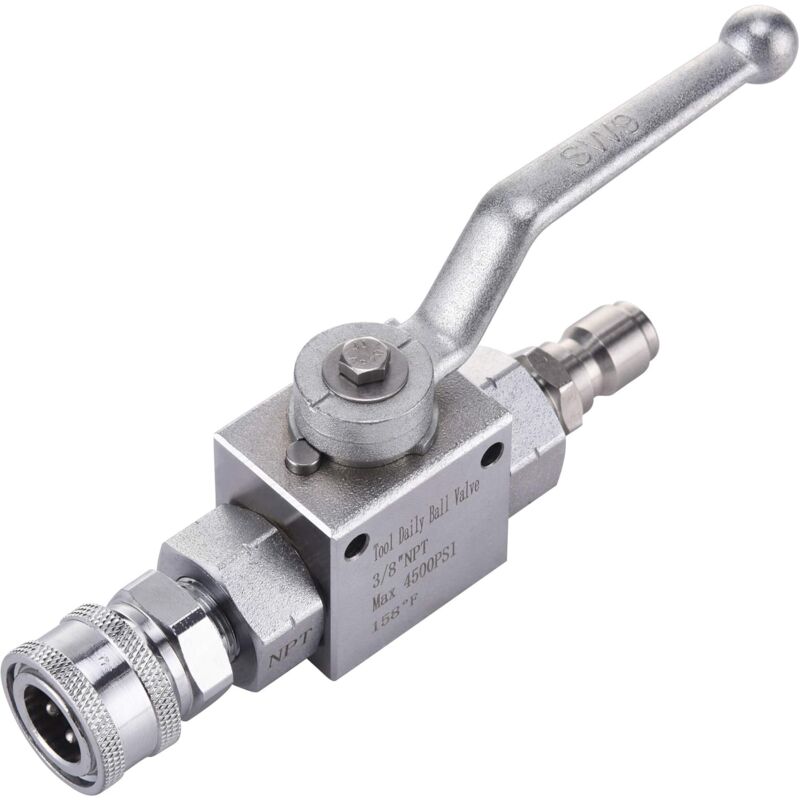Tool DAily Pressure Washer Ball Valve Kit, 3/8" Quick Connect For Pressure Washer Hose, 4500 Psi V1188-MS-227-1246