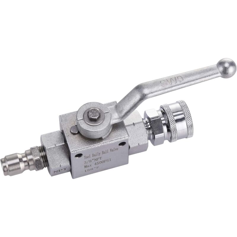 Tool DAily Pressure Washer Ball Valve Kit, 3/8" Quick Connect For Pressure Washer Hose, 4500 Psi V1188-MS-227-1246