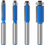 4 pcs 8Mm Copy Bit Diy Woodworking Milling Cutter Tools With Top Bearing, Flush Trim ROuter Bit Shank V1188-MS-227-1247