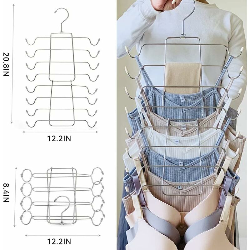 Foldable Space Saving Hanger, Multi-Layer Camisole Hanger, Multifunctional Metal Hangers, Ideal For V1188-MS-227-1248