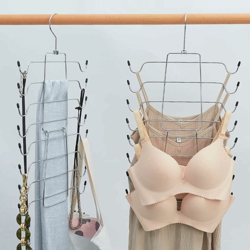 Foldable Space Saving Hanger, Multi-Layer Camisole Hanger, Multifunctional Metal Hangers, Ideal For V1188-MS-227-1248