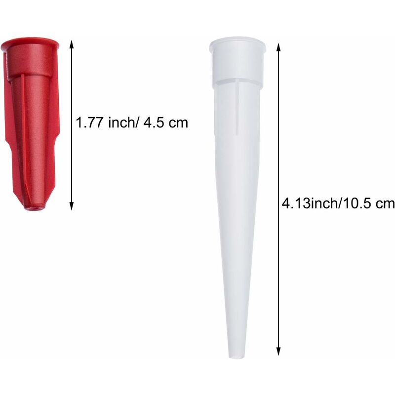 24 Pack Caulk Nozzle Caps, Includes 12 Pack White Caulk Nozzles And 12 Pack Red Caulk Nozzle Caps, Plastic V1188-MS-227-1250