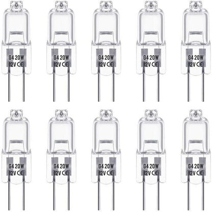 G4 Halogen Bulbs, 12V 20W Halogen Pin Base Lamp, Warm White 3000K, 350Lm, Dimmable, G4 Low Voltage Halogen V1188-MS-227-1256