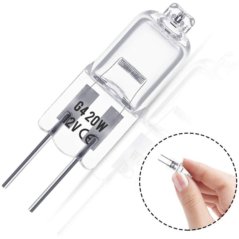 G4 Halogen Bulbs, 12V 20W Halogen Pin Base Lamp, Warm White 3000K, 350Lm, Dimmable, G4 Low Voltage Halogen V1188-MS-227-1256
