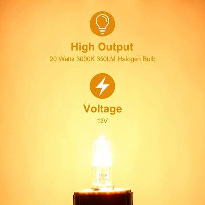 G4 Halogen Bulbs, 12V 20W Halogen Pin Base Lamp, Warm White 3000K, 350Lm, Dimmable, G4 Low Voltage Halogen V1188-MS-227-1256
