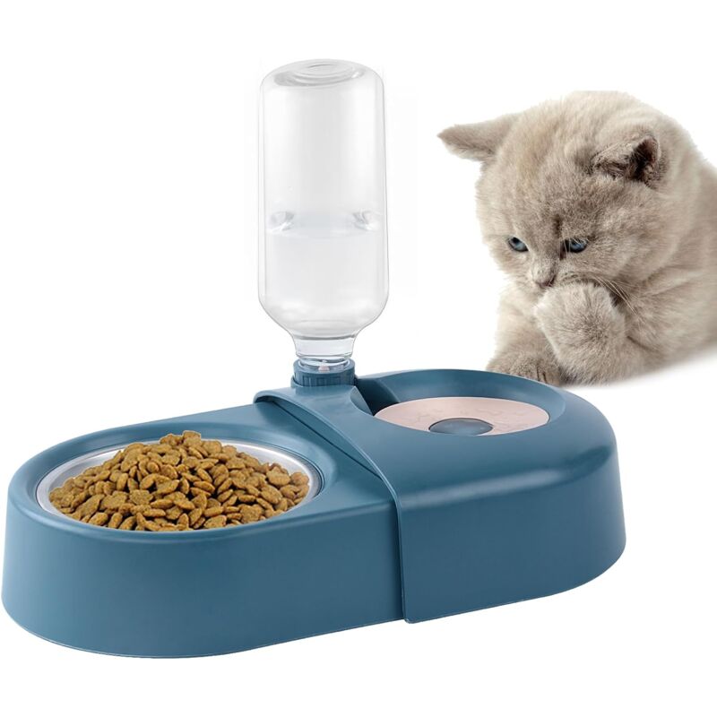 Cat Bowl, Dog Bowl, Automatic Water Bottle, Tilted Raised Water Bowl For Small And Medium Dogs And Cats V1188-MS-227-1257