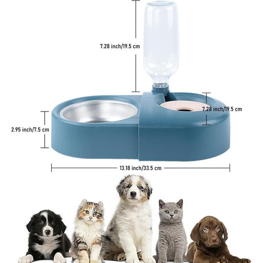 Cat Bowl, Dog Bowl, Automatic Water Bottle, Tilted Raised Water Bowl For Small And Medium Dogs And Cats V1188-MS-227-1257