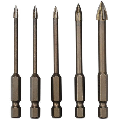 5 pcs Triangle Drill Bit Set, Carbide Tile Drill Bits, Efficient Universal Drilling Tool For Glass, Tile, V1188-MS-227-1258