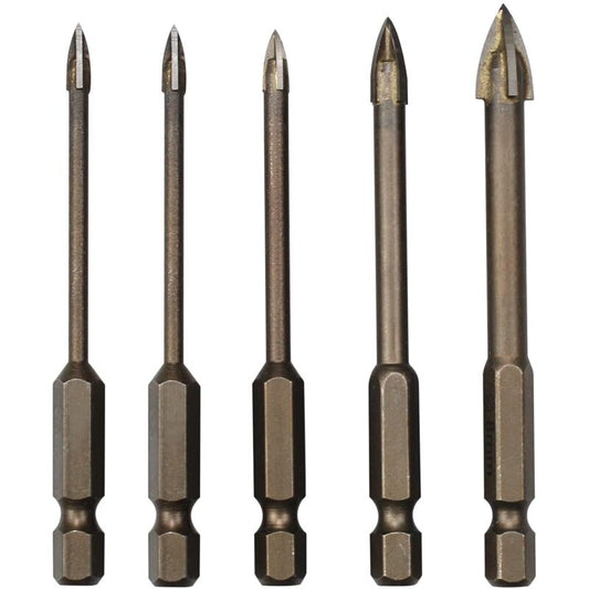 5 pcs Triangle Drill Bit Set, Carbide Tile Drill Bits, Efficient Universal Drilling Tool For Glass, Tile, V1188-MS-227-1258
