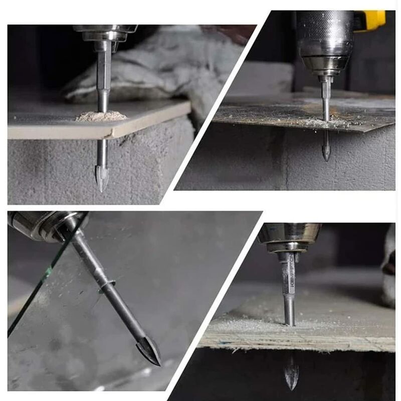 5 pcs Triangle Drill Bit Set, Carbide Tile Drill Bits, Efficient Universal Drilling Tool For Glass, Tile, V1188-MS-227-1258