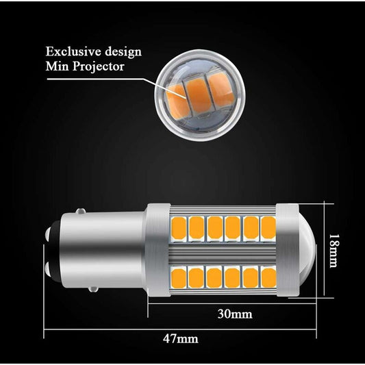 Amber 1157 Ba15D P21/5W 5630 33Smd Car LED Bulbs Canbus 900Lm Super Bright Front And Rear Turn Signal Light V1188-MS-227-1261