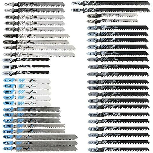 48 pcs T-Shank Jigsaw Blades, Made Of Hcs/Hss, With Storage Case For Cutting Wood, Plastic And Metal V1188-MS-227-1264