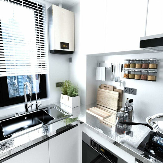 Silver Self Adhesive Vinyl Wallpaper Aluminum Foil Look Waterproof Greaseproof For Kitchen Cupboards Diy Wall V1188-MS-227-1267