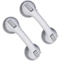 Suction Cup Handle, 2 pcs Set, Shower & Bath Grab Bar, 25 Kg, For Elderly, Wall, In White/Grey V1188-MS-227-1269
