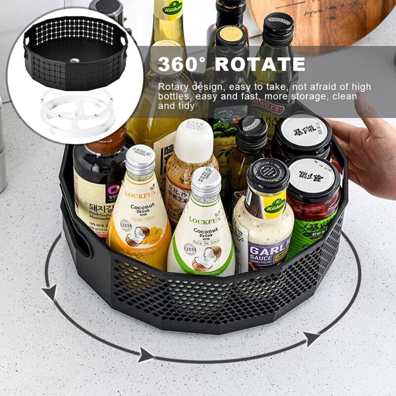 Turntable, Plastic Spice Rack Organizer For Spices Condiments Kitchen Storage, Kitchen Cupboard Turntable, V1188-MS-227-1273
