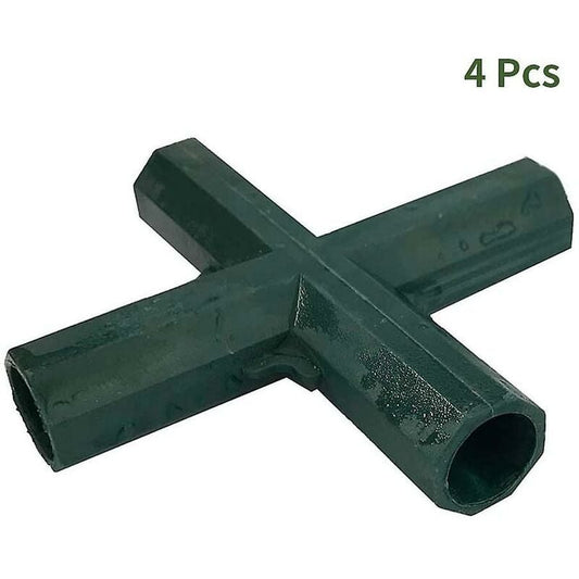 4 pcs 4 Way Garden Frame Corner Connector Pipe Connector Corner Connector For Greenhouse Furniture Frame V1188-MS-227-1274