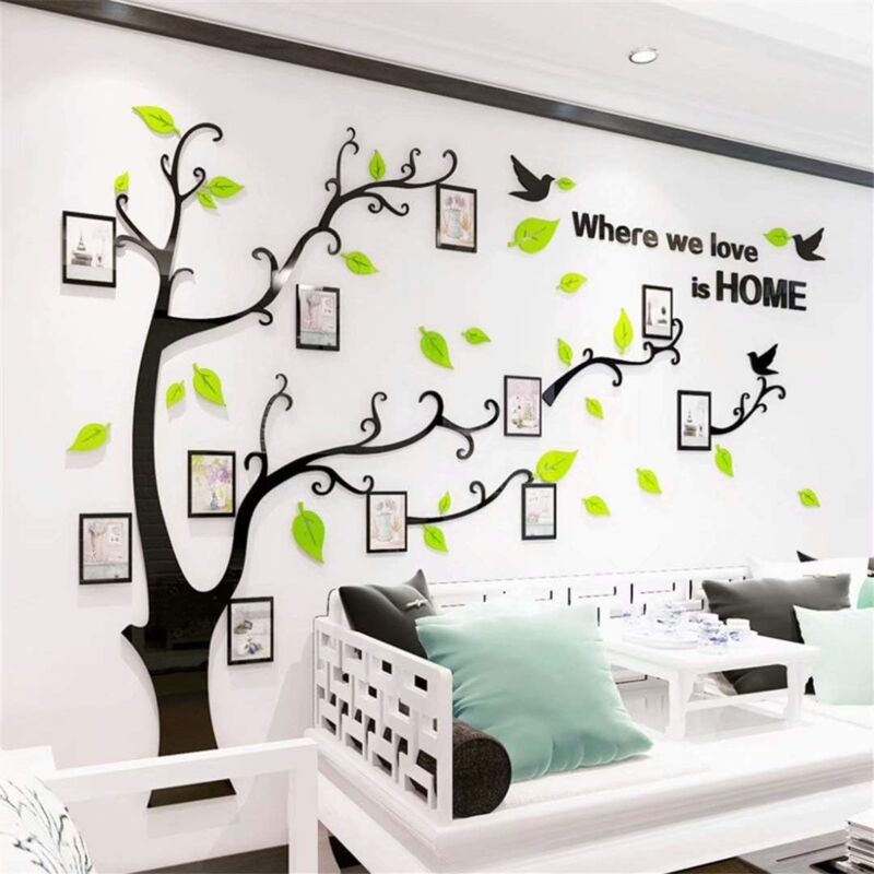 3D Tree Wall Stickers Diy Wall Decals Tree Wall Stickers Arts Decorations For Living ROom Bedroom (E Light V1188-MS-227-1286