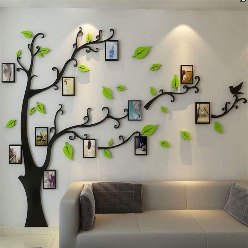 3D Tree Wall Stickers Diy Wall Decals Tree Wall Stickers Arts Decorations For Living ROom Bedroom (E Light V1188-MS-227-1286
